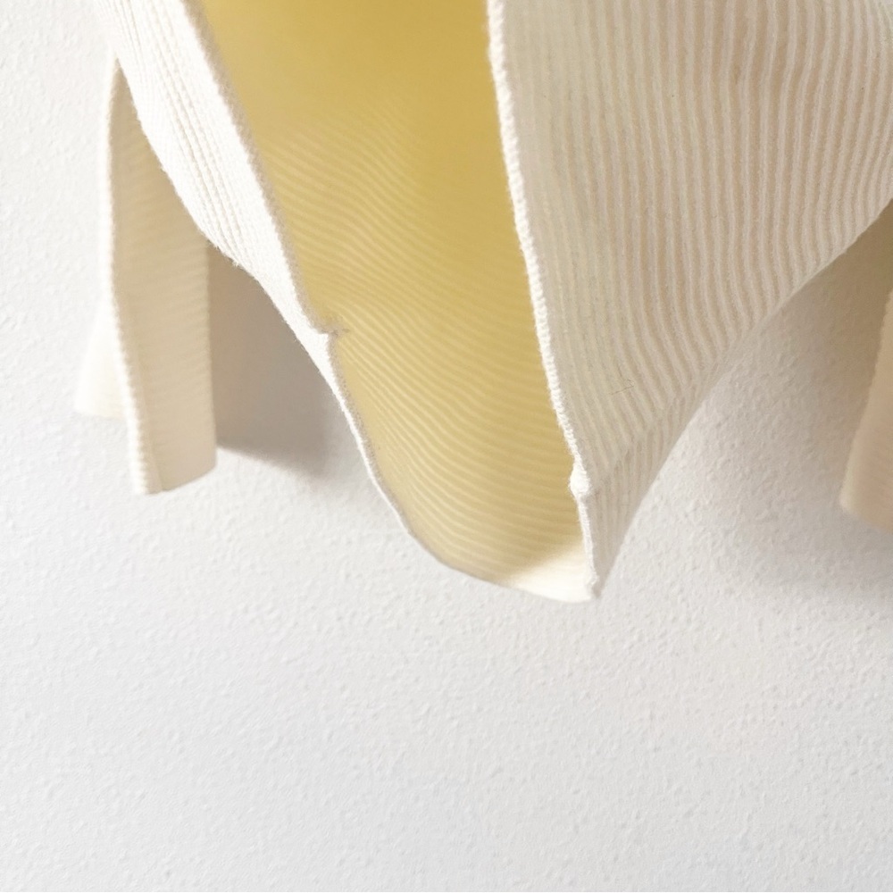 J. McLaughlin Emmeline Ivory Ribbed 3/4 Sleeve Minimalist Knit Sweater - Picture 6 of 9
